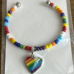 Colorful Beaded Heart Bracelet